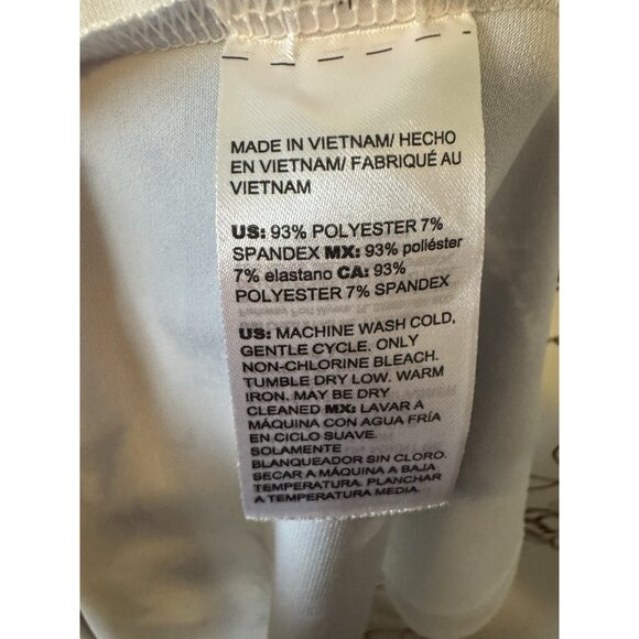 Chicos Top  Blouse Size XL Asymmetrical Tie Dye Top Boat Neck Slinky Jersey 078 - Picture 6 of 6